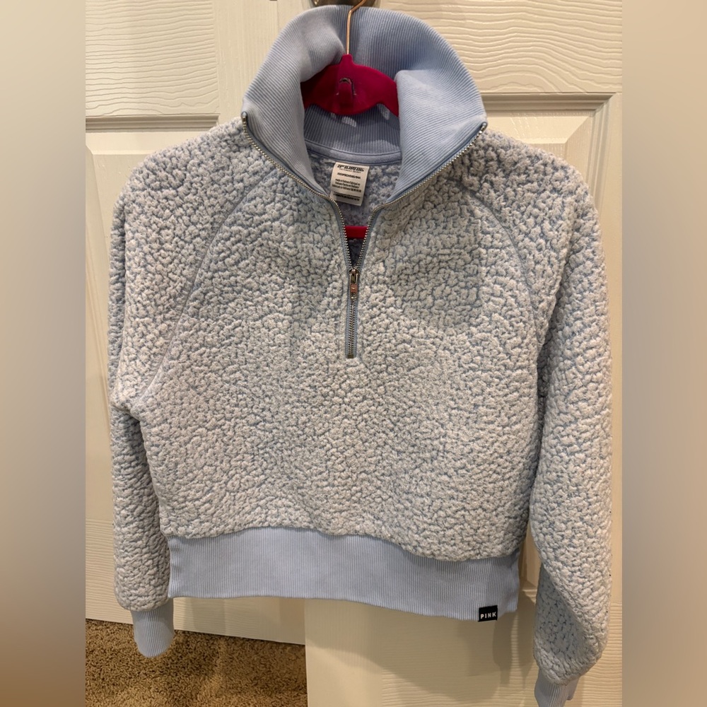 PINK Victoria secret cropped Sherpa XS